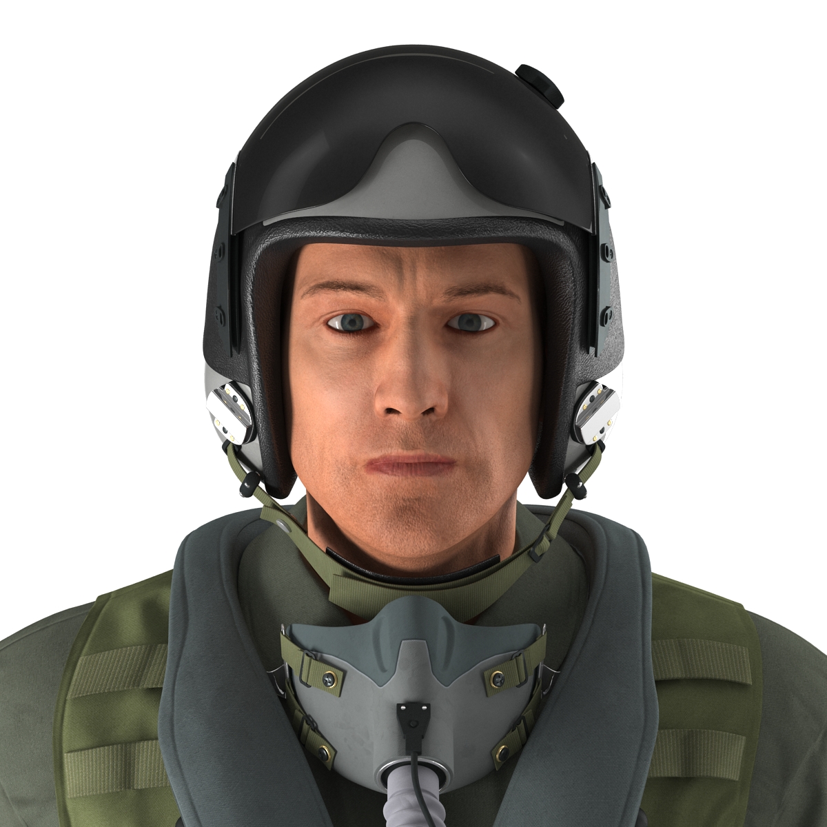 3D US Military Jet Fighter Pilot Rigged