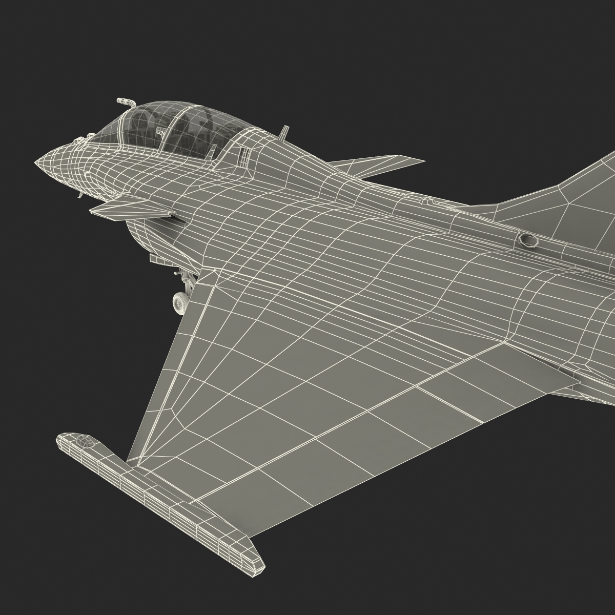 French Fighter Dassault Rafale Rigged 3D