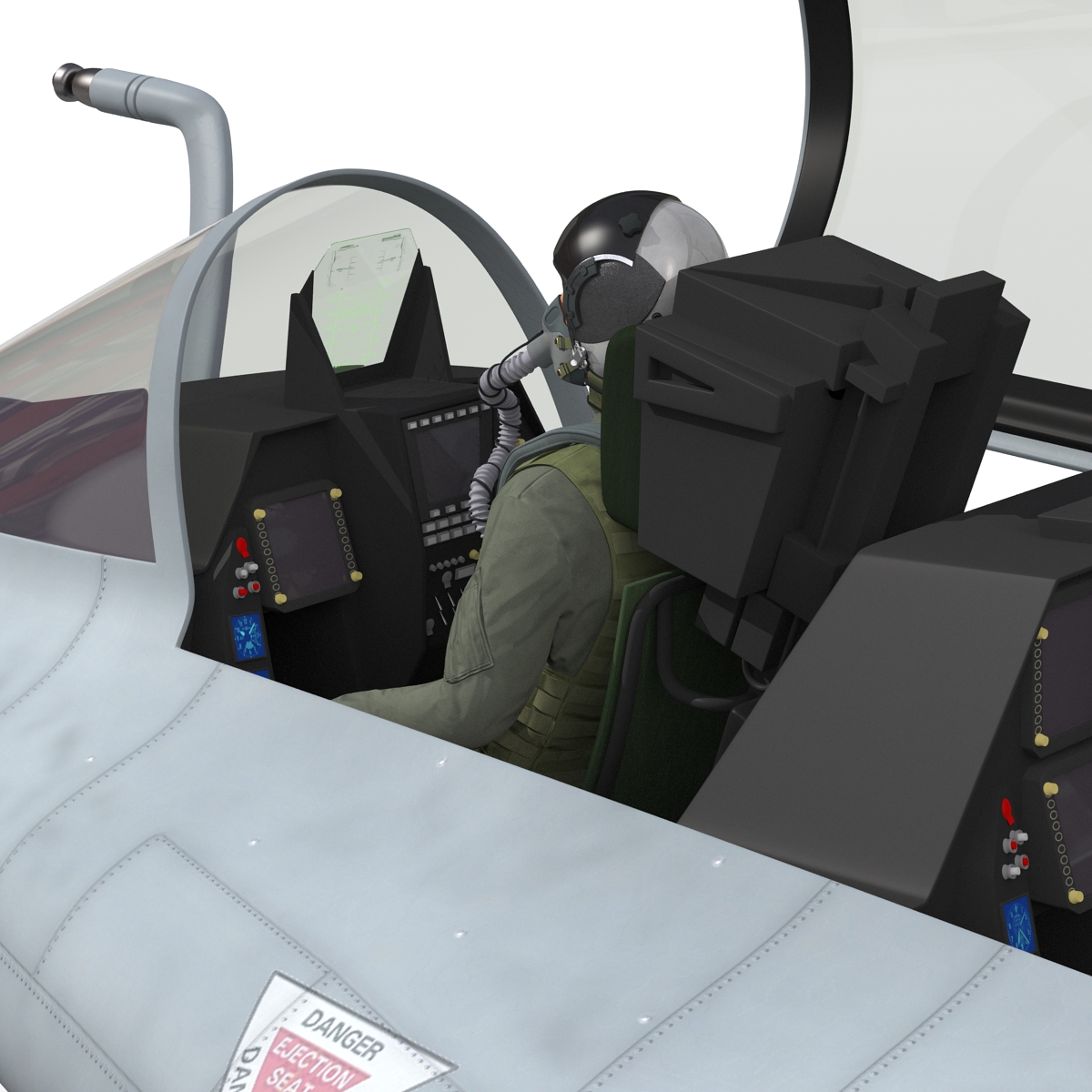 3D US Military Jet Fighter Pilot Rigged