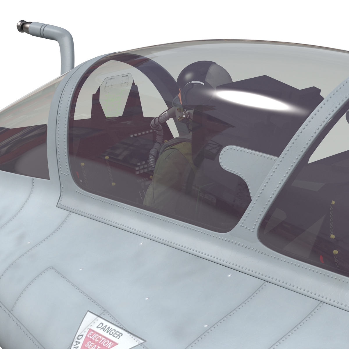 3D US Military Jet Fighter Pilot Rigged