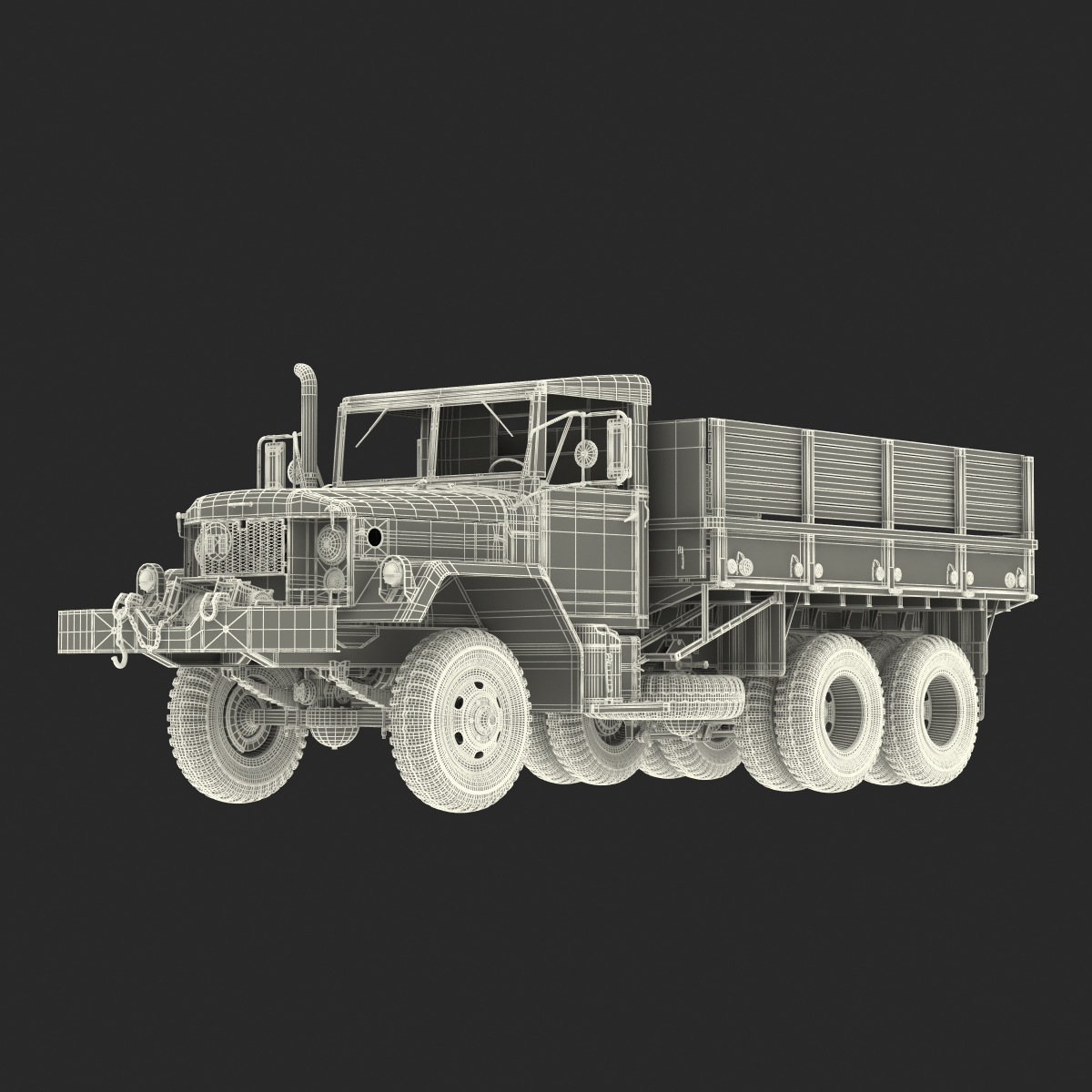 3D Military Cargo Truck m35a2 Camo