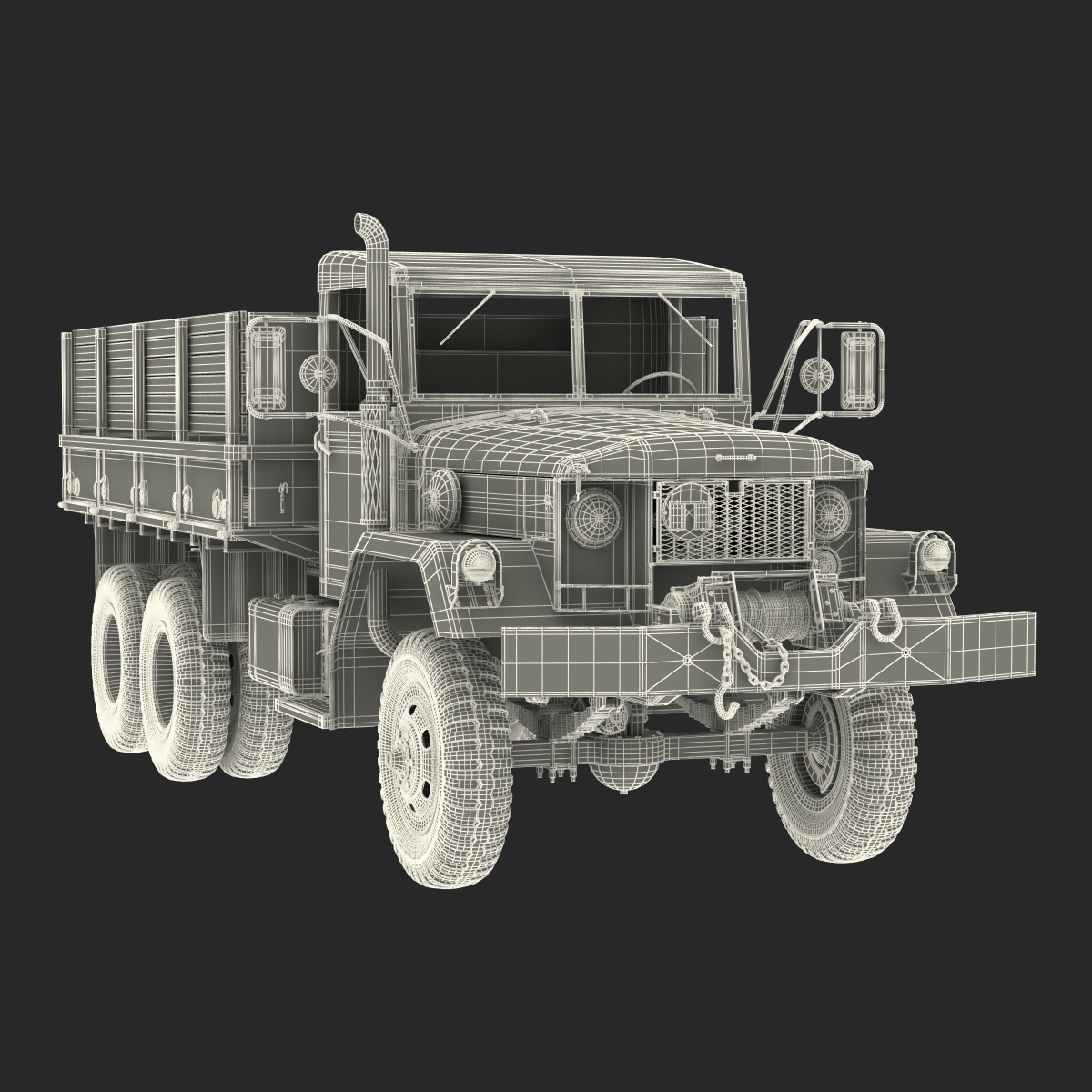 3D Military Cargo Truck m35a2 Camo