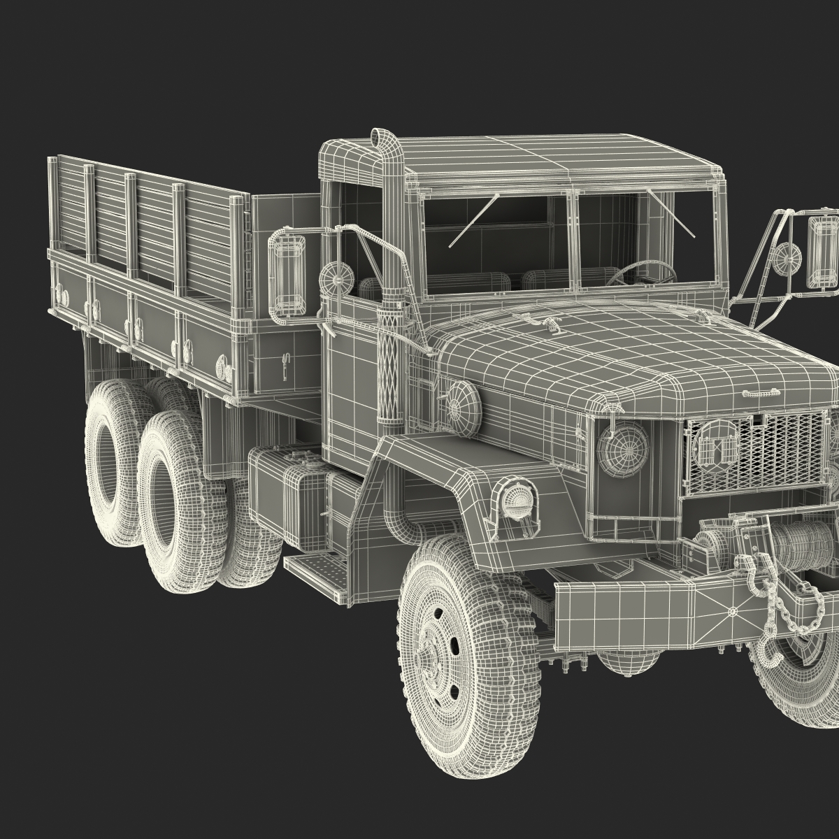 3D Military Cargo Truck m35a2 Camo