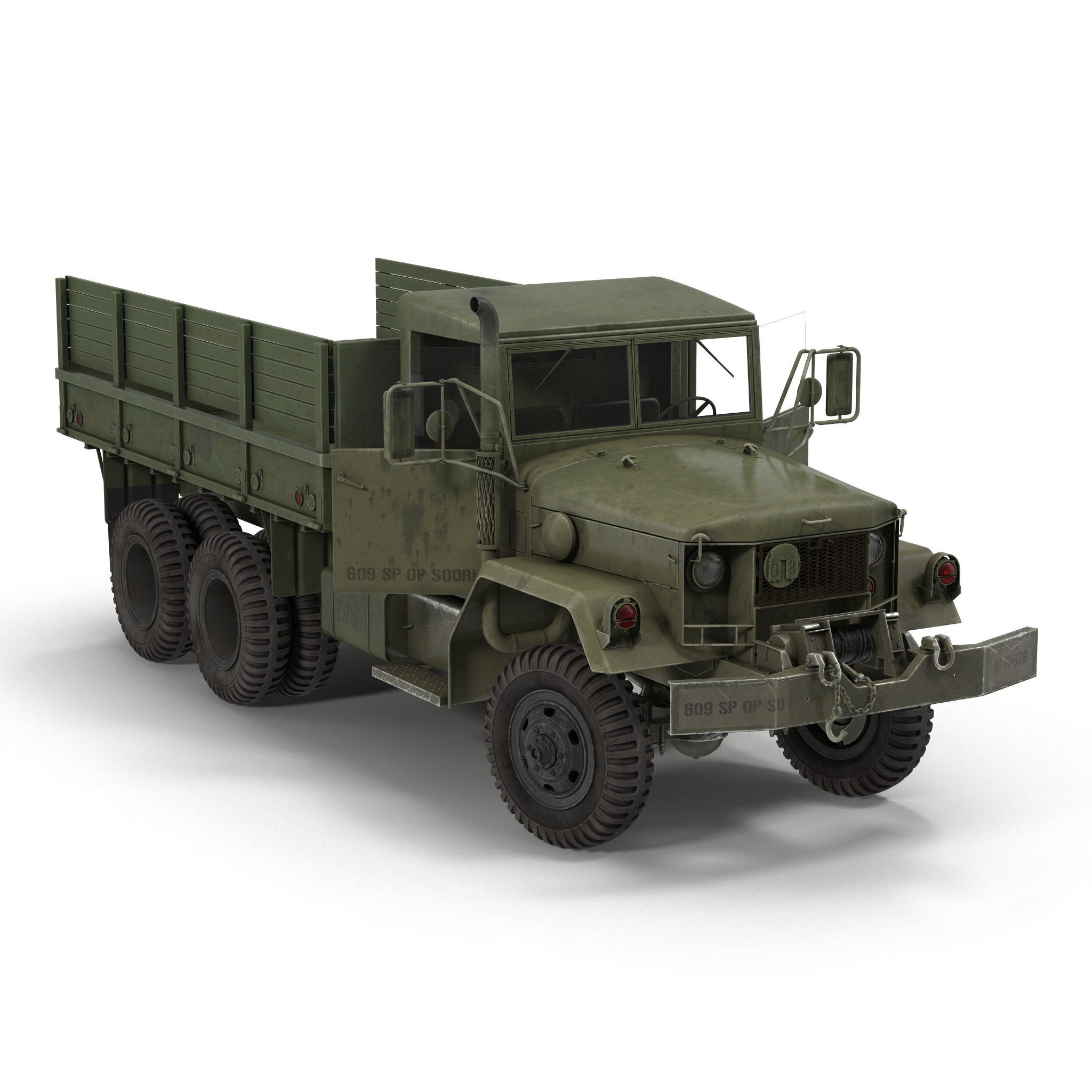 3D Military Cargo Truck m35a2 Rigged model