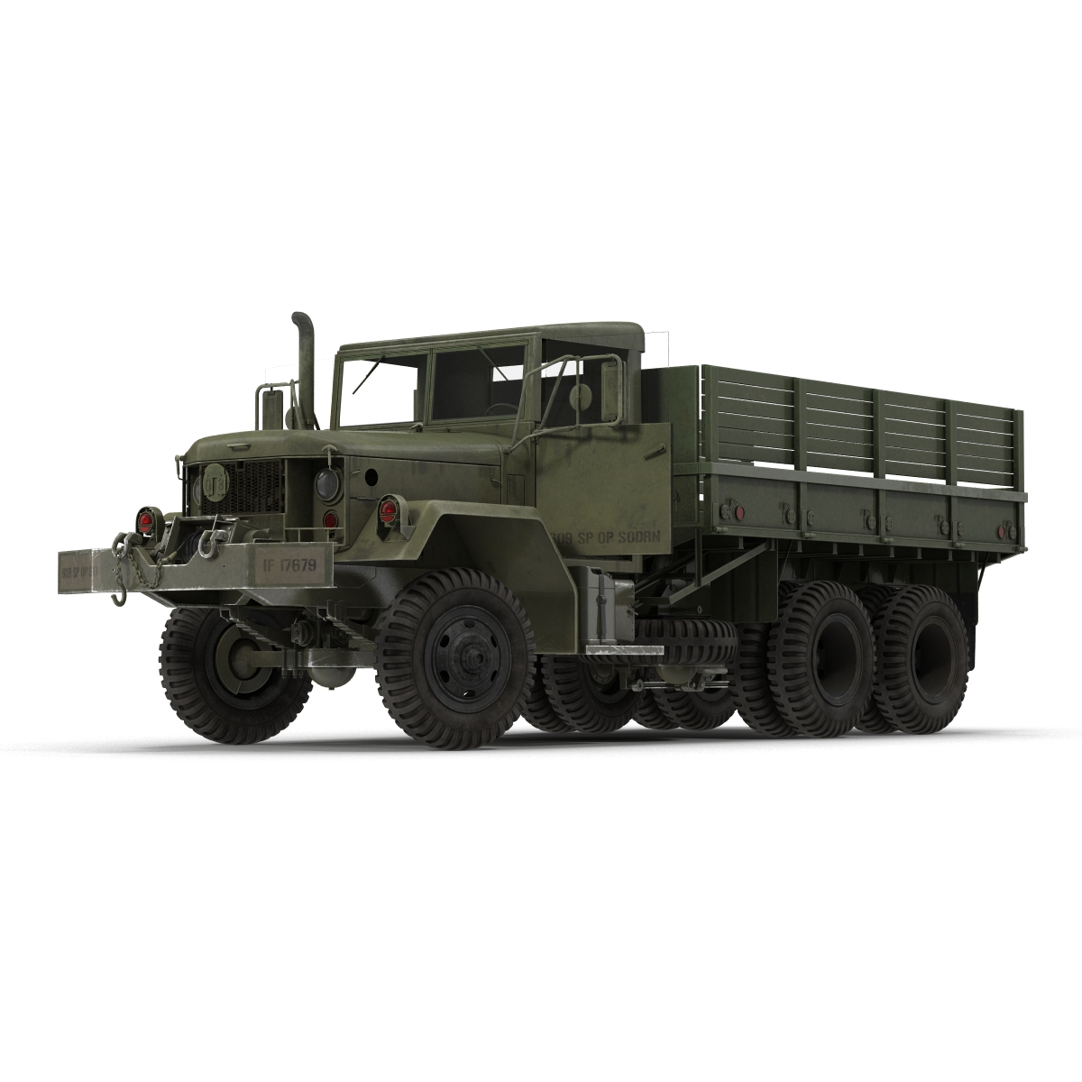 3D Military Cargo Truck m35a2 Rigged model