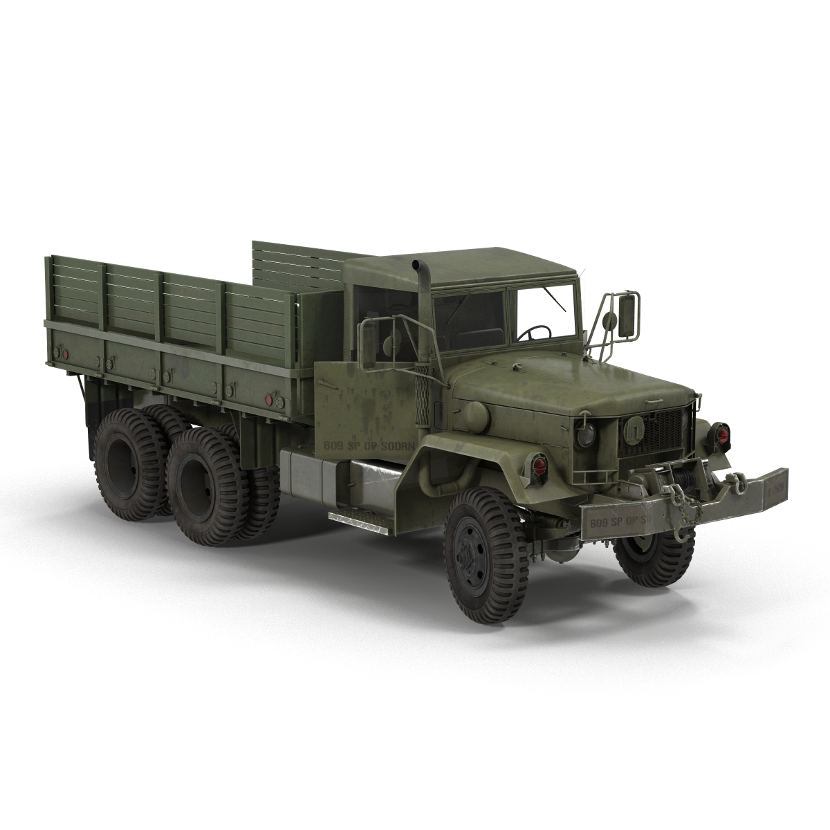 3D Military Cargo Truck m35a2 Rigged model