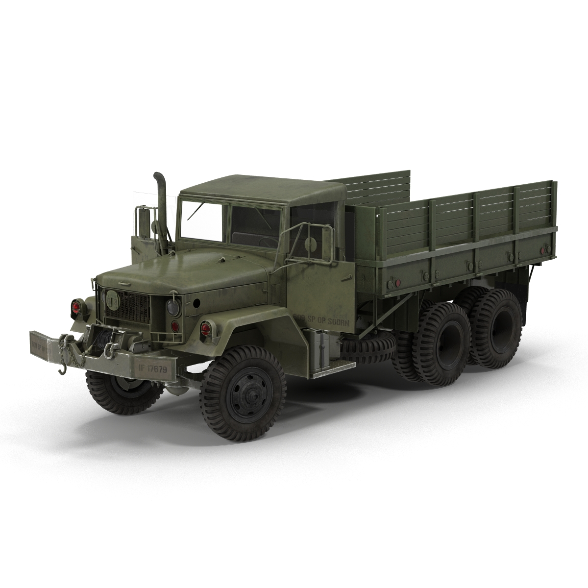 3D Military Cargo Truck m35a2 Rigged model