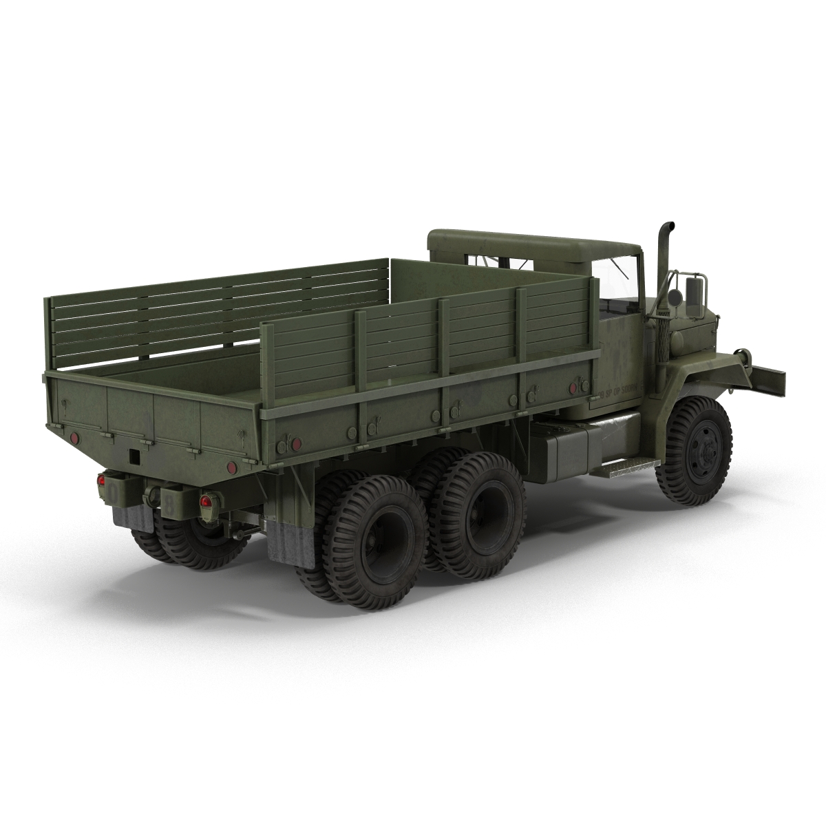 3D Military Cargo Truck m35a2 Rigged model