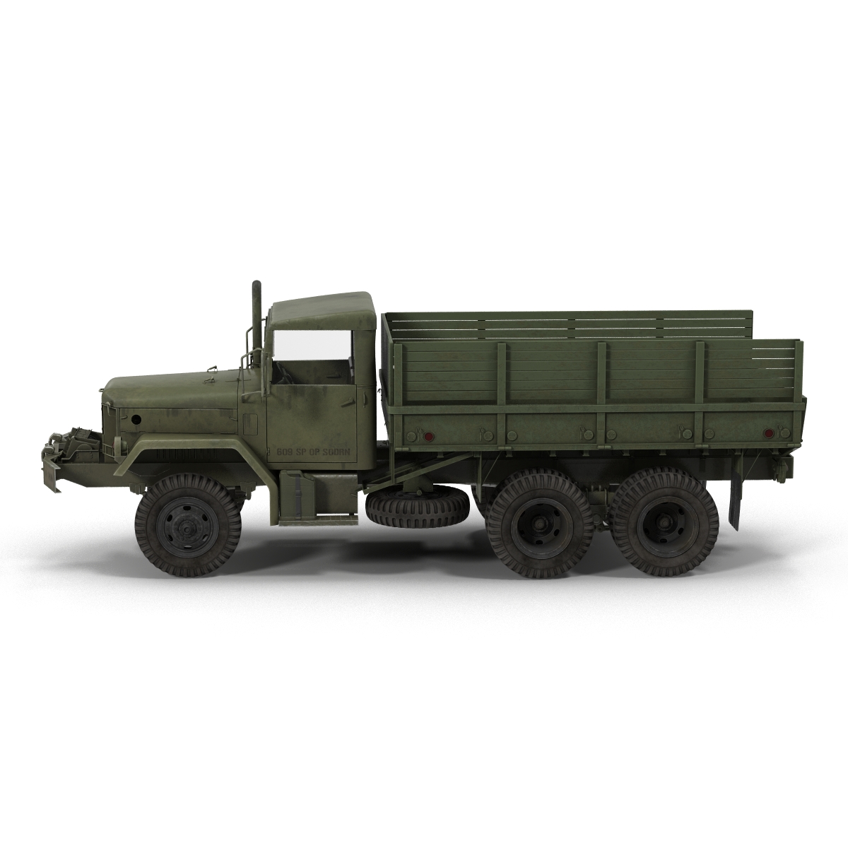 3D Military Cargo Truck m35a2 Rigged model