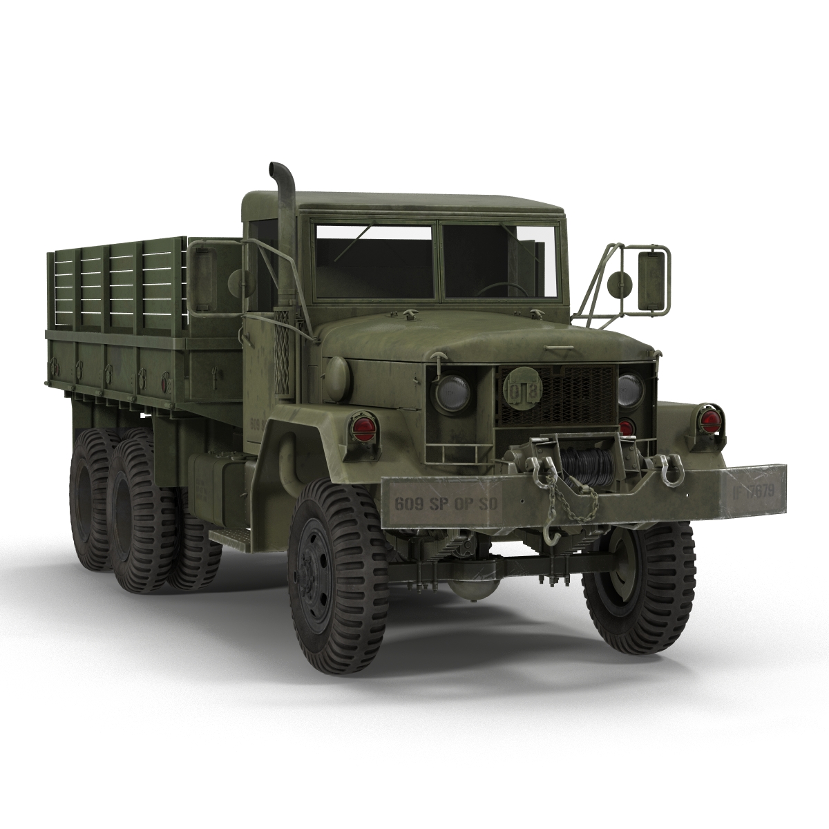 3D Military Cargo Truck m35a2 Rigged model