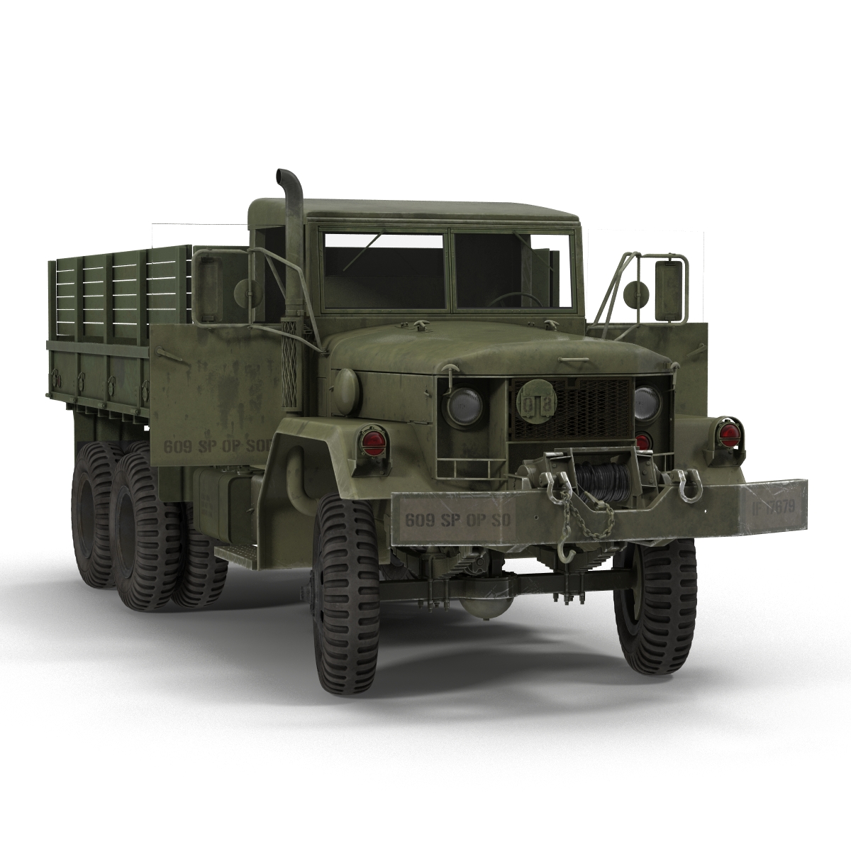 3D Military Cargo Truck m35a2 Rigged model