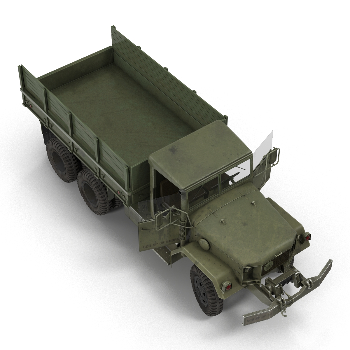 3D Military Cargo Truck m35a2 Rigged model