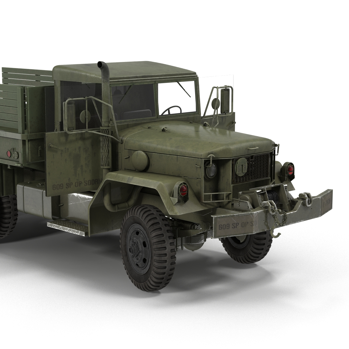 3D Military Cargo Truck m35a2 Rigged model