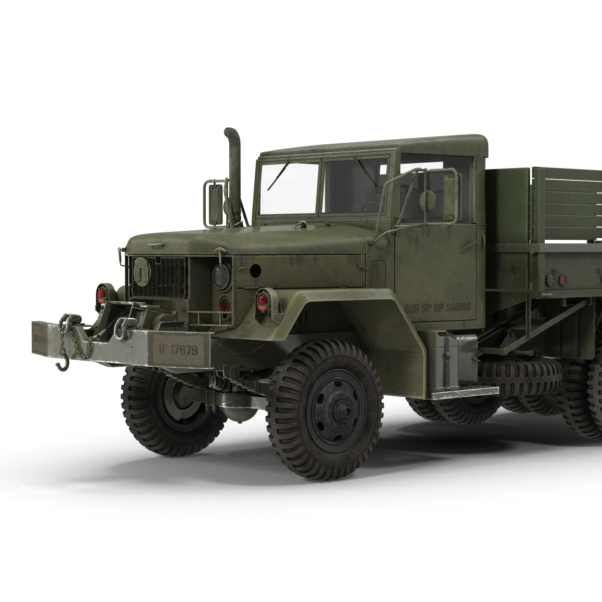 3D Military Cargo Truck m35a2 Rigged model