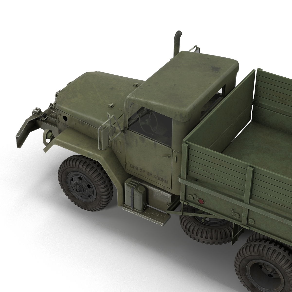 3D Military Cargo Truck m35a2 Rigged model