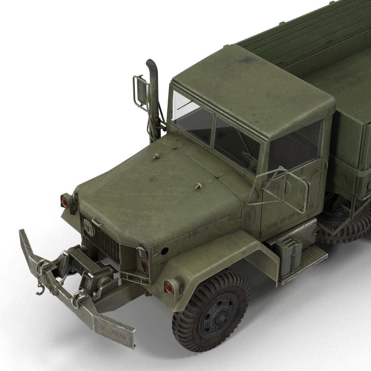 3D Military Cargo Truck m35a2 Rigged model