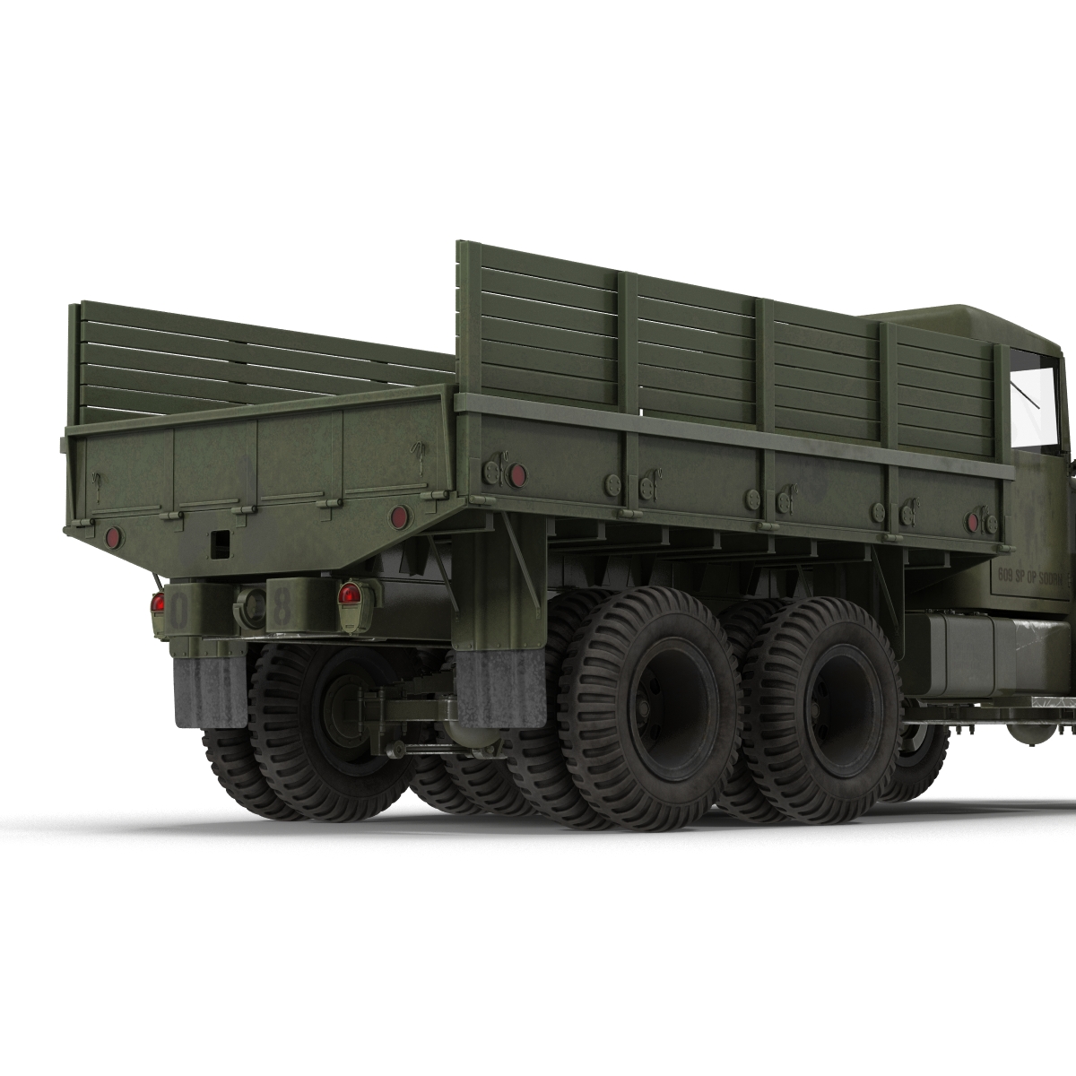 3D Military Cargo Truck m35a2 Rigged model