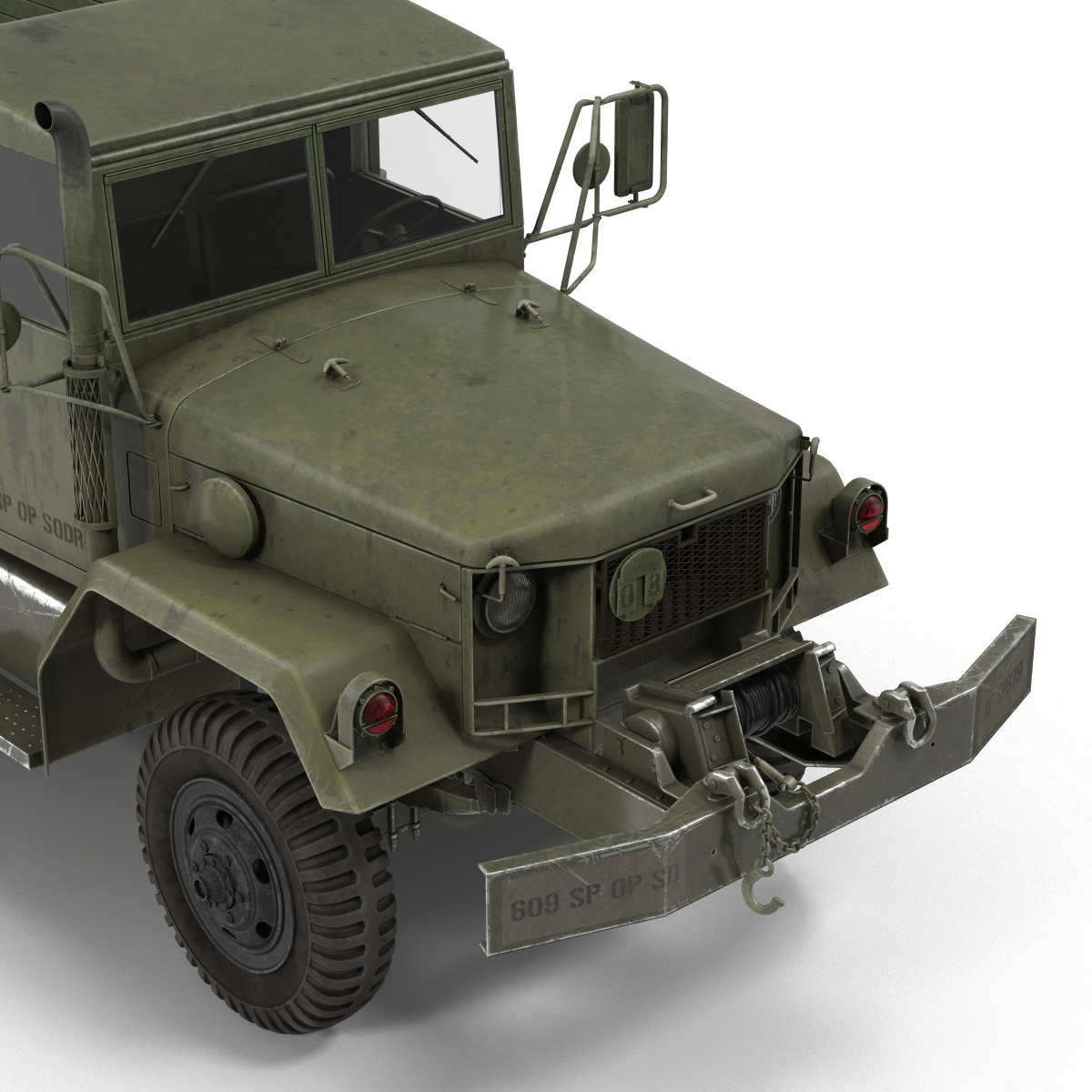 3D Military Cargo Truck m35a2 Rigged model