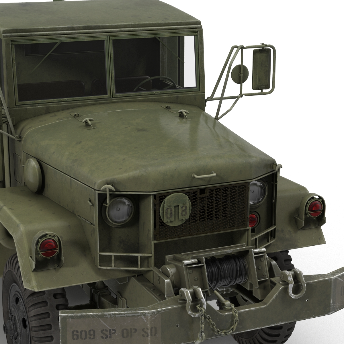 3D Military Cargo Truck m35a2 Rigged model