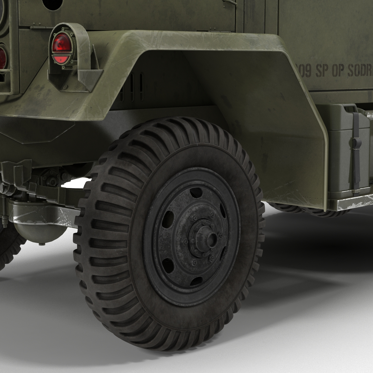 3D Military Cargo Truck m35a2 Rigged model