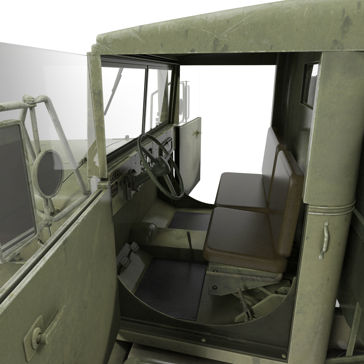 3D Military Cargo Truck m35a2 Rigged model