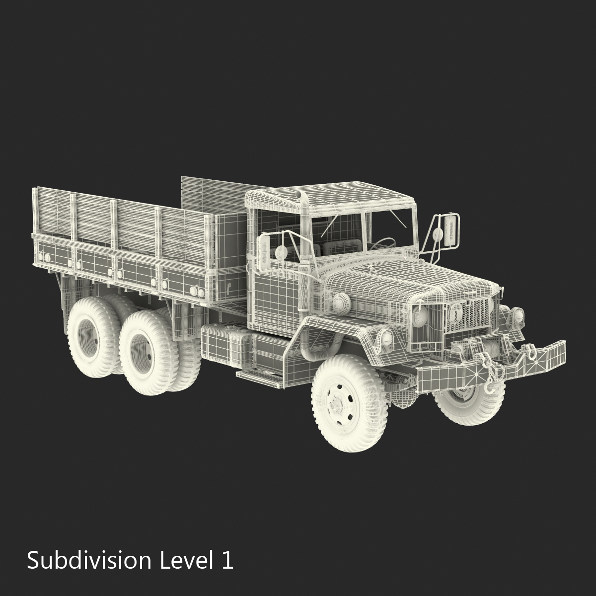 3D Military Cargo Truck m35a2 Rigged model