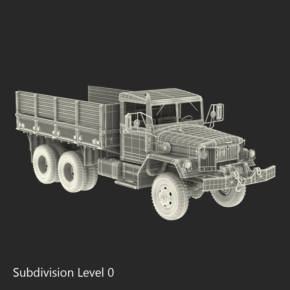 3D Military Cargo Truck m35a2 Rigged model