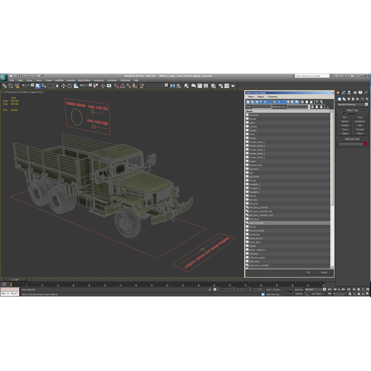 3D Military Cargo Truck m35a2 Rigged model