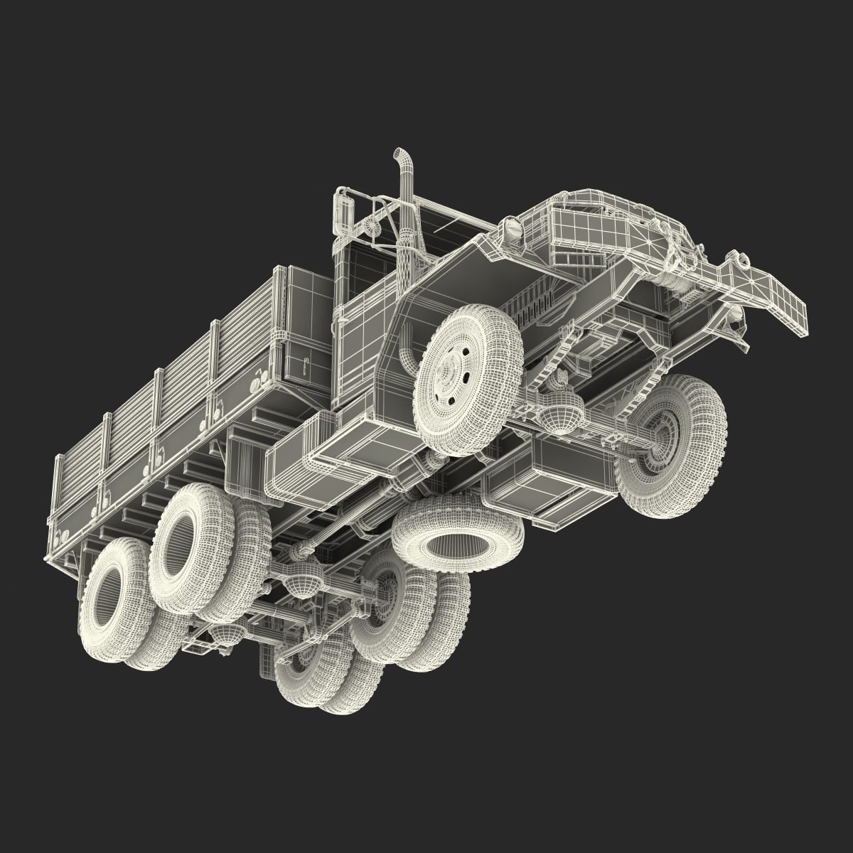 3D Military Cargo Truck m35a2 Rigged model