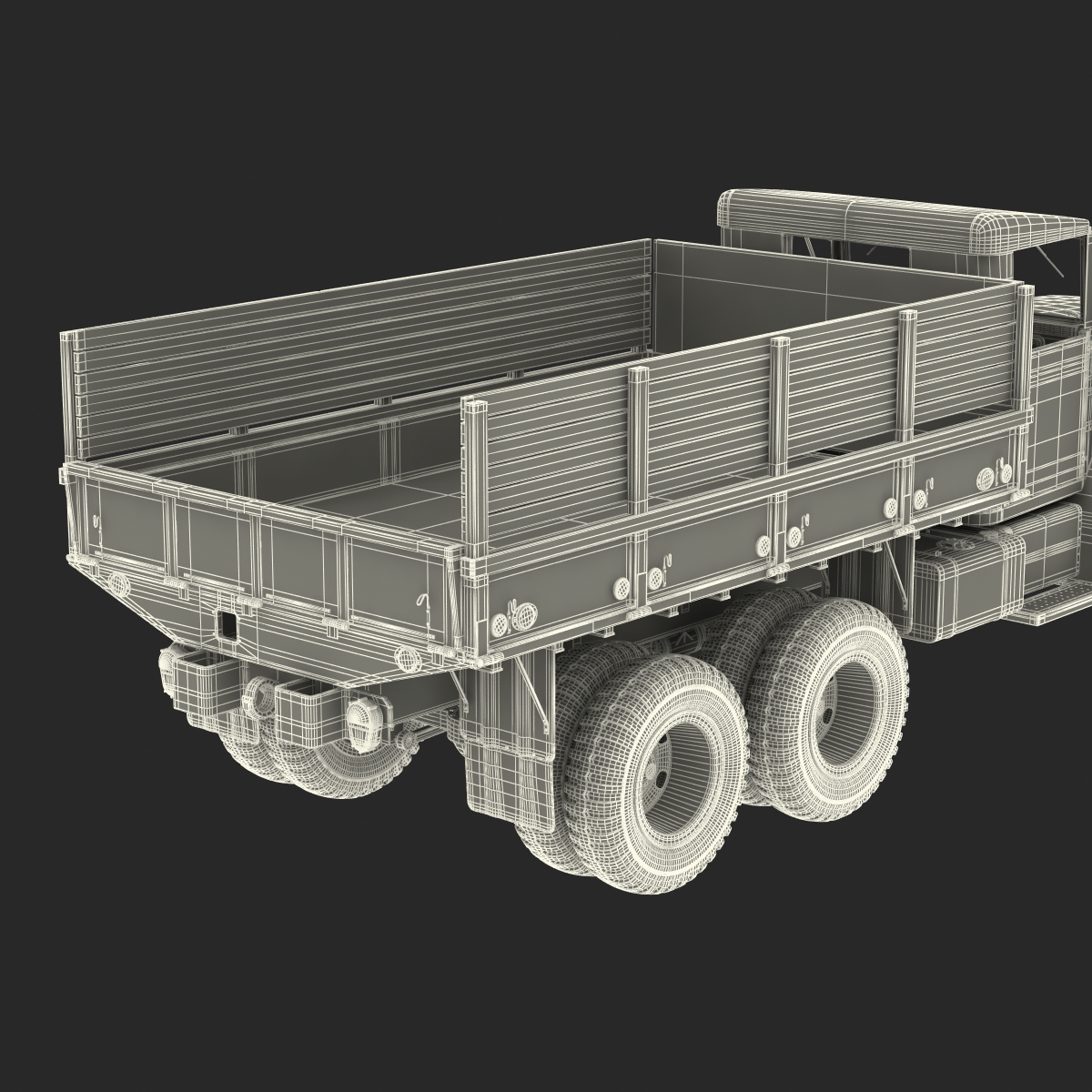 3D Military Cargo Truck m35a2 Rigged model