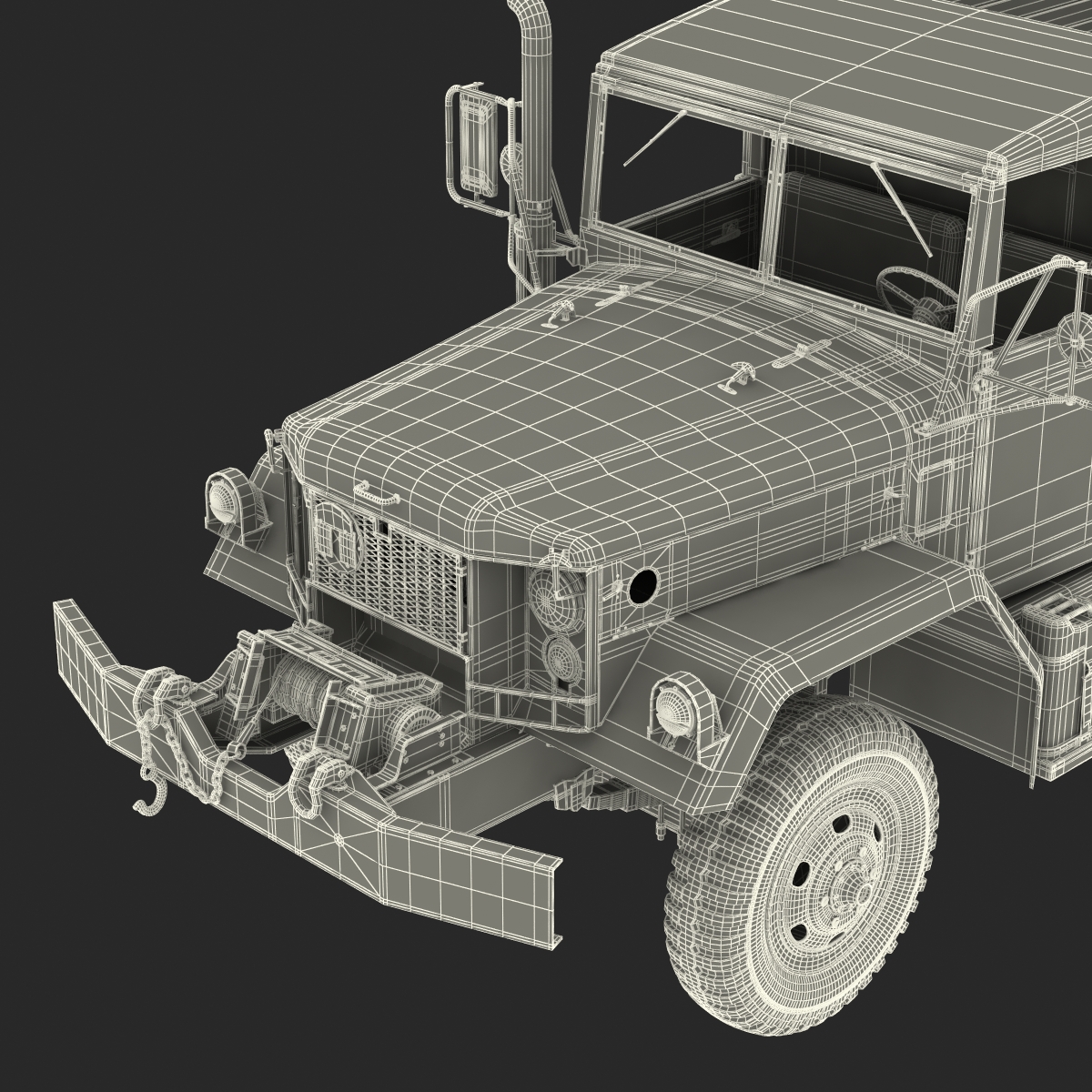 3D Military Cargo Truck m35a2 Rigged model