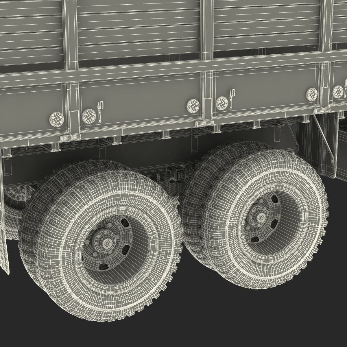 3D Military Cargo Truck m35a2 Rigged model