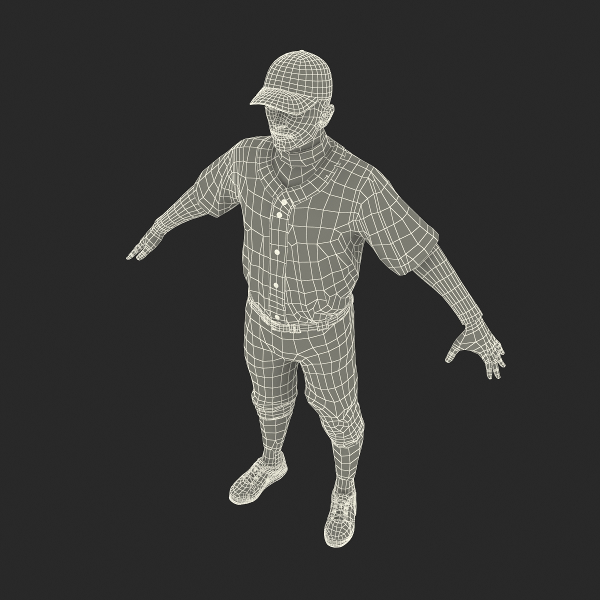 3D model Baseball Player Generic 2