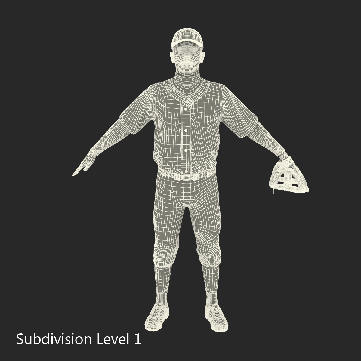 3D model Baseball Player Generic 4