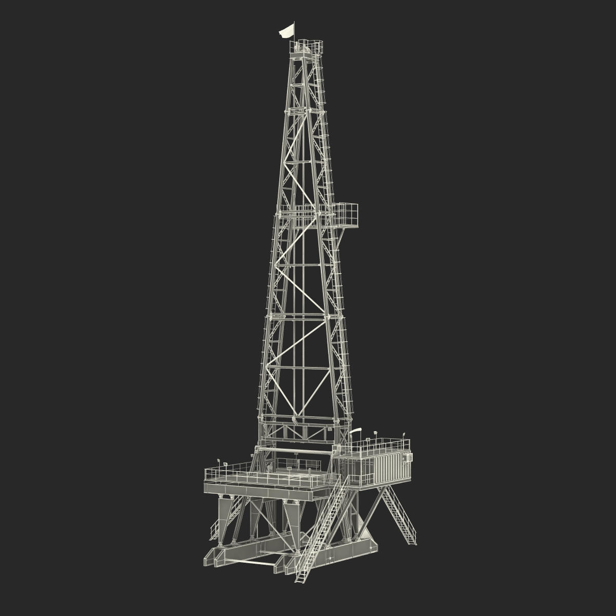 3D Fracking Gas Platform 2 model