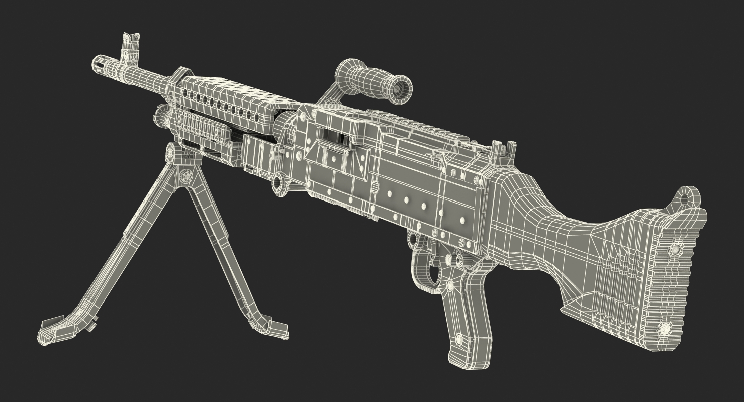 US Machine Gun M240 3D model