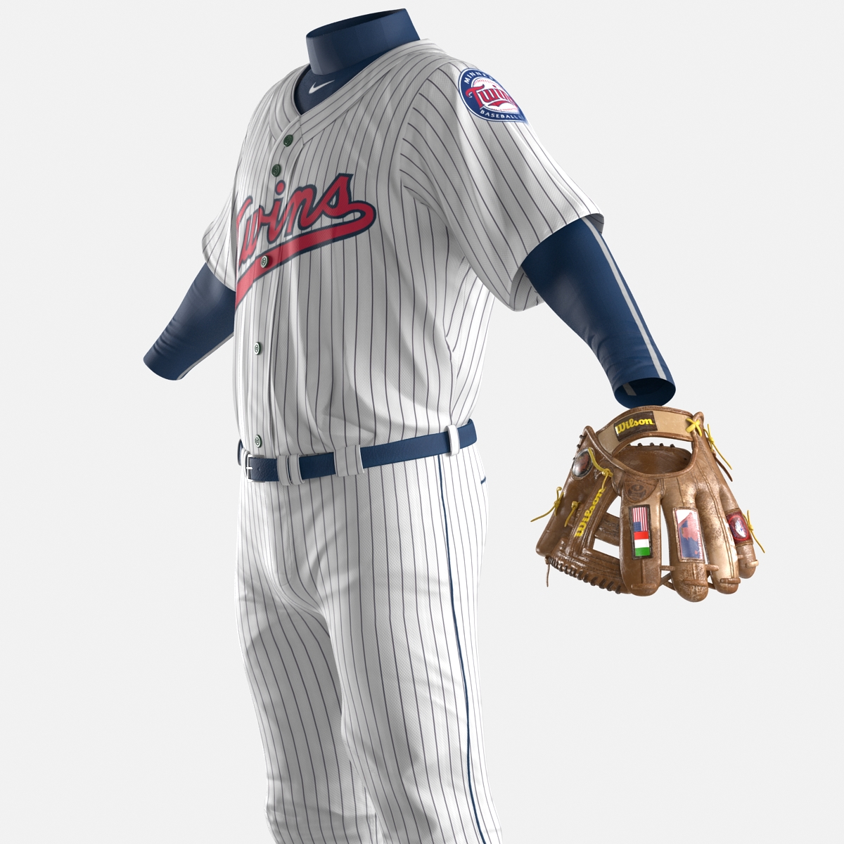 3D Baseball Player Outfit Twins model