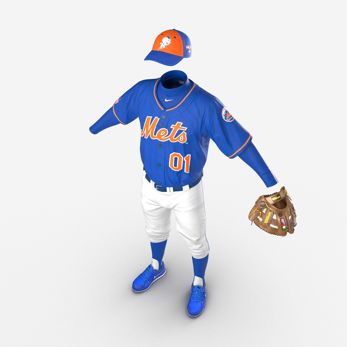 Baseball Player Outfit Mets 3D