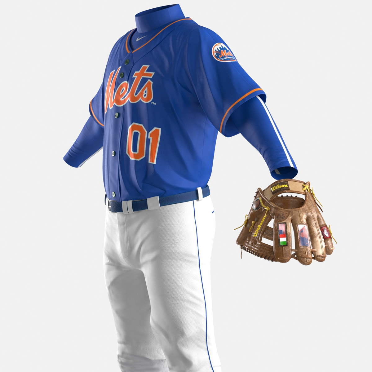 Baseball Player Outfit Mets 3D