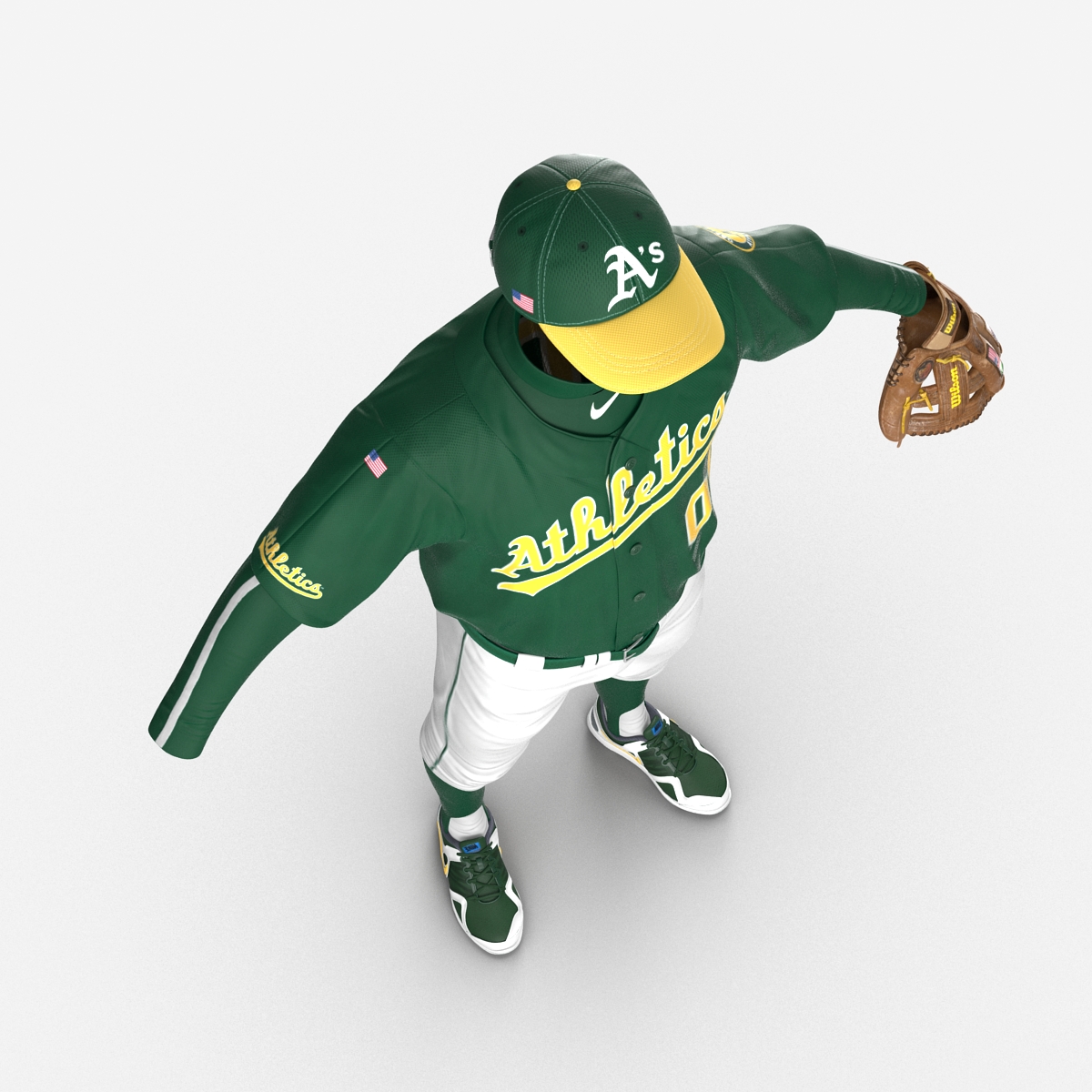 Baseball Player Outfit Athletics 3D