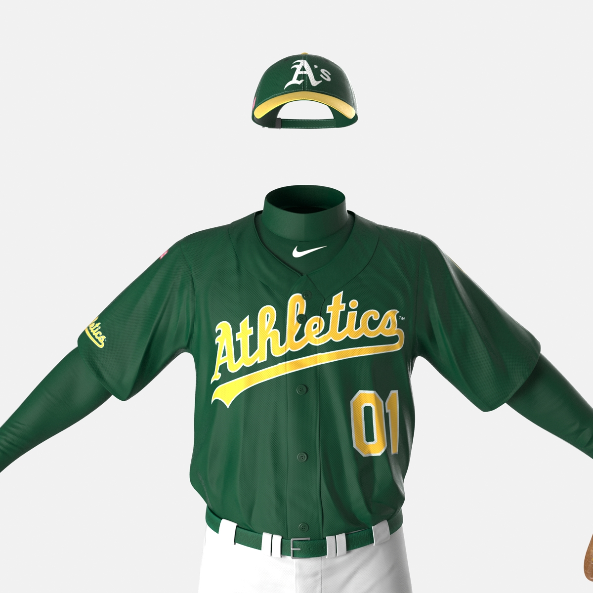 Baseball Player Outfit Athletics 3D