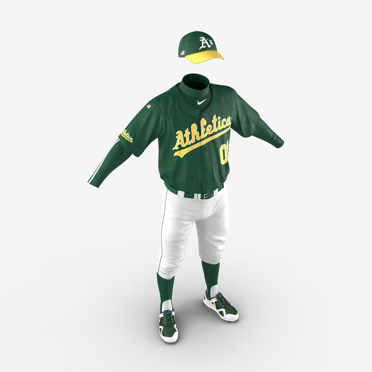 Baseball Player Outfit Athletics 2 3D model