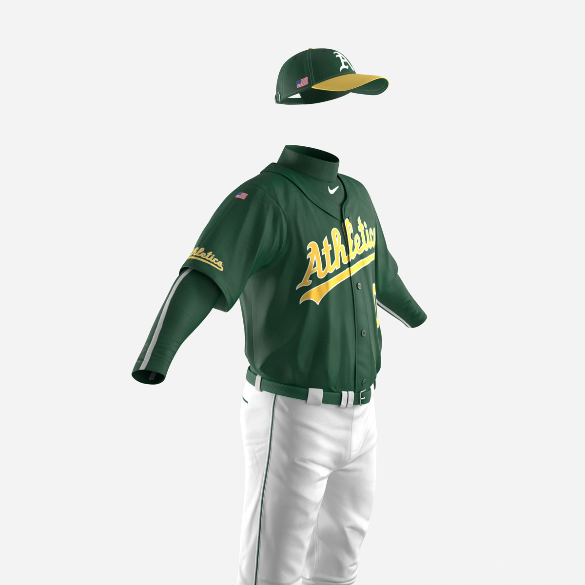 Baseball Player Outfit Athletics 2 3D model