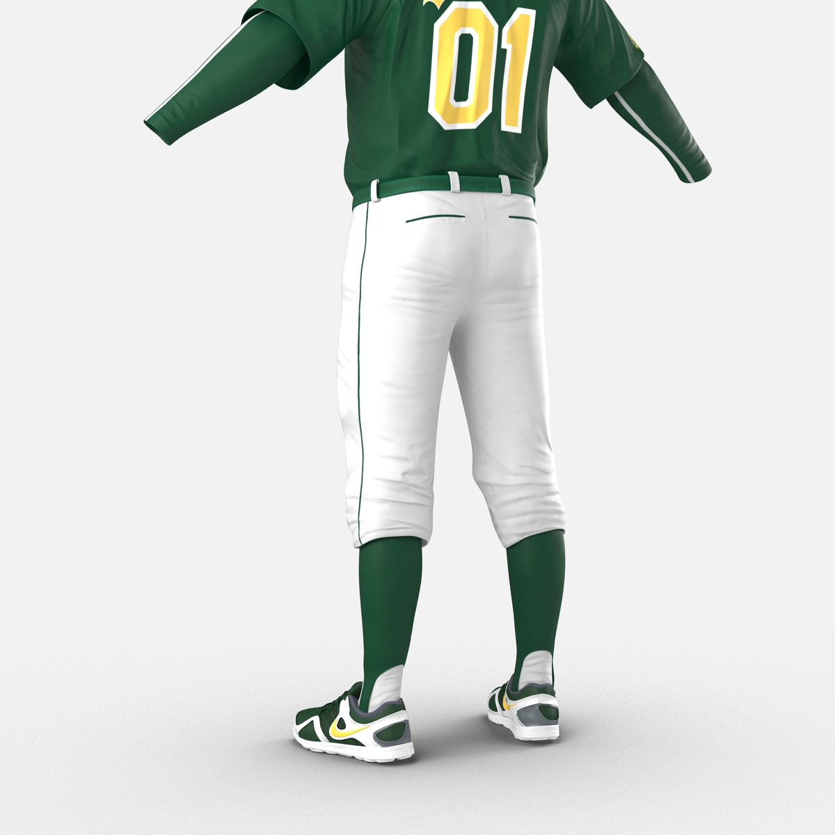 Baseball Player Outfit Athletics 2 3D model