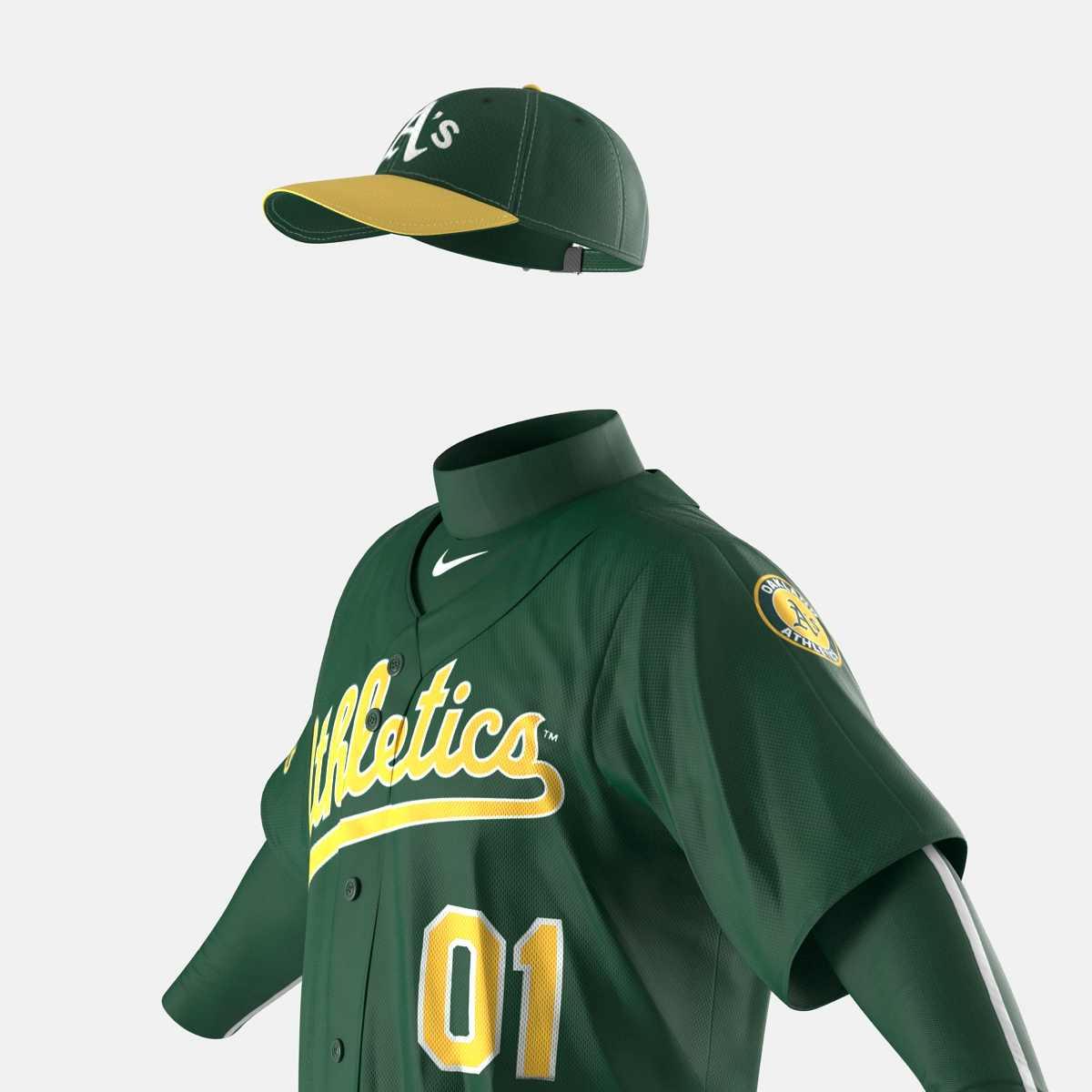 Baseball Player Outfit Athletics 2 3D model