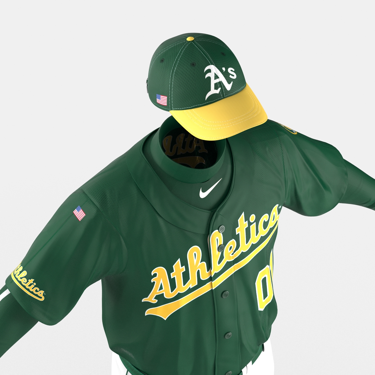 Baseball Player Outfit Athletics 2 3D model