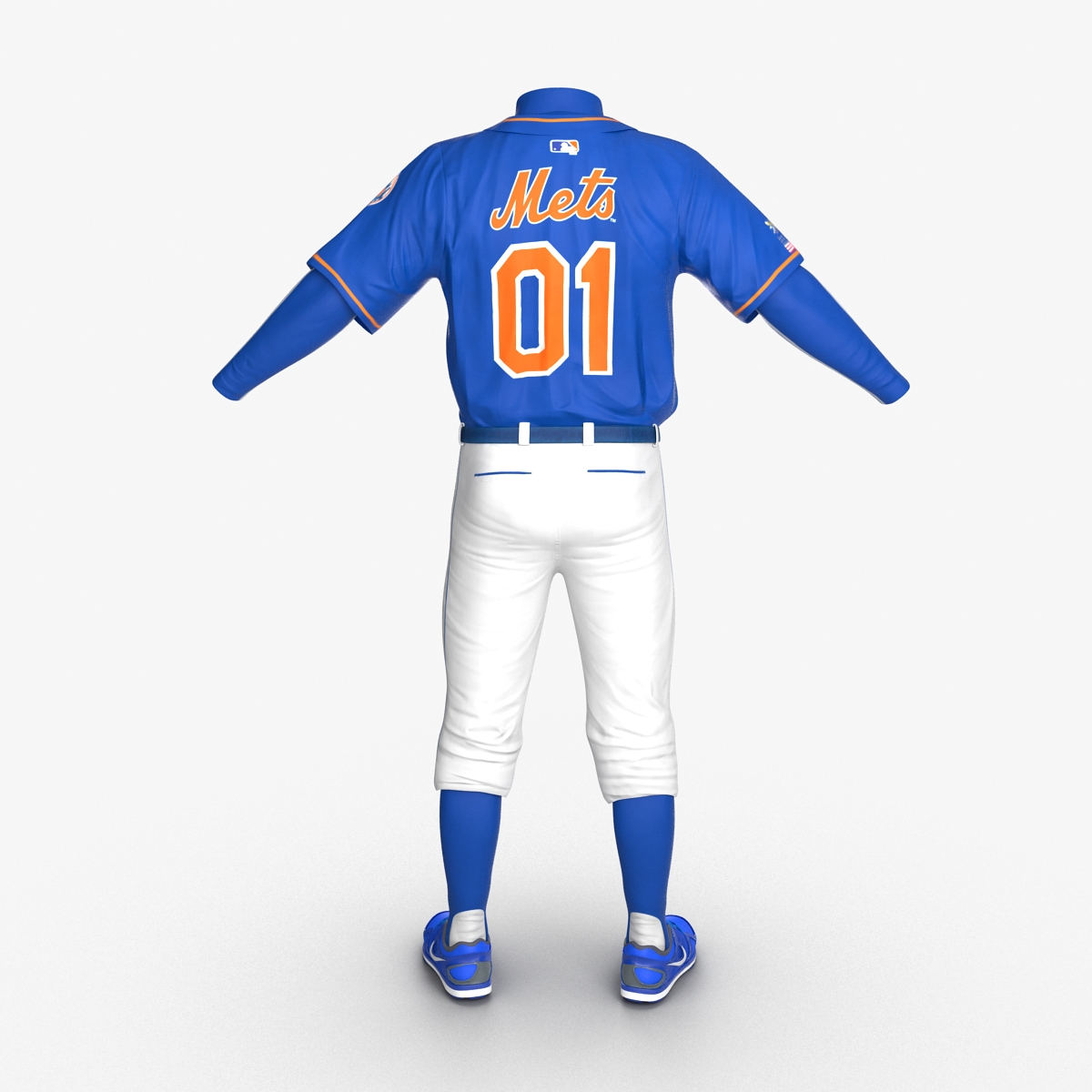 Baseball Player Outfit Mets 3 3D model