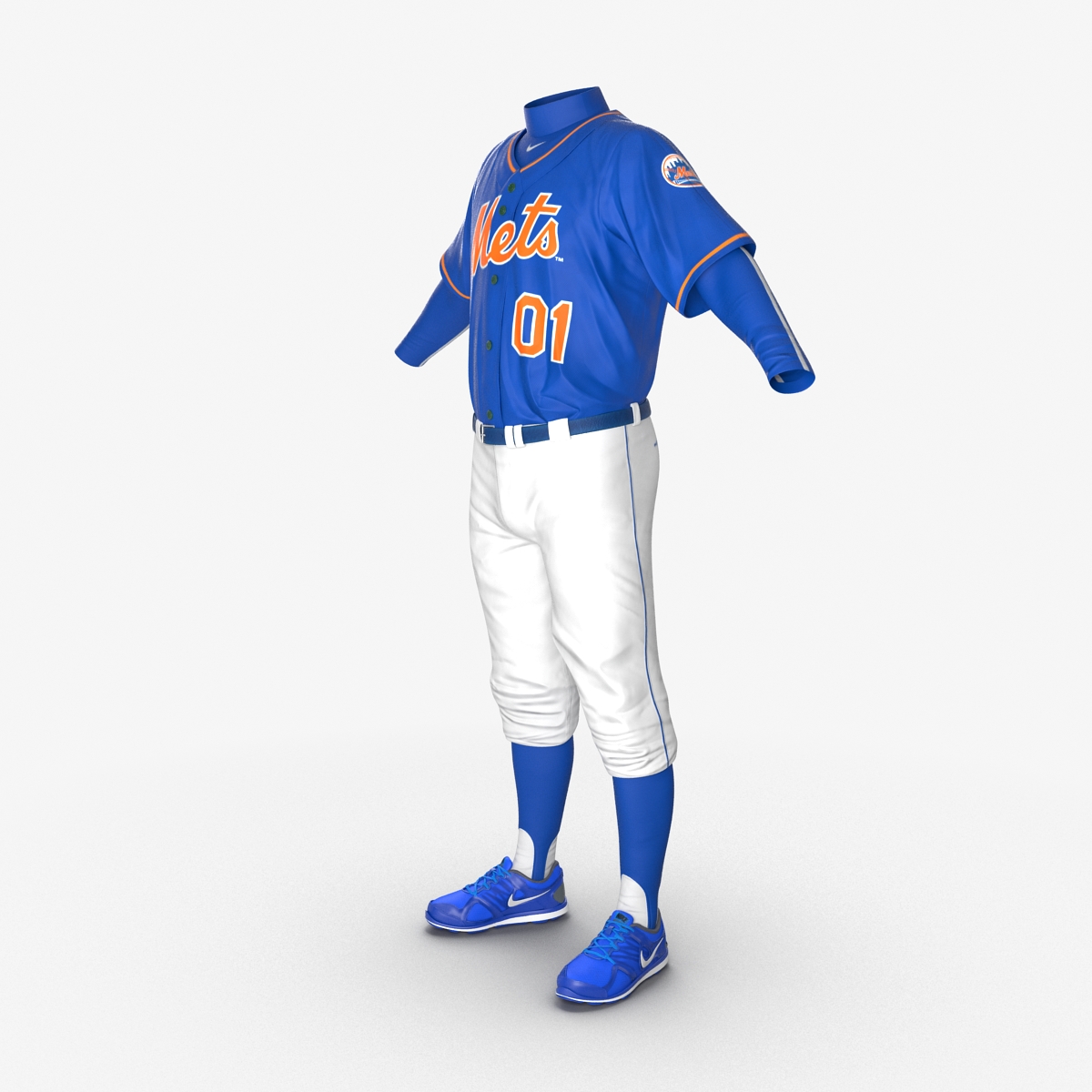 Baseball Player Outfit Mets 3 3D model