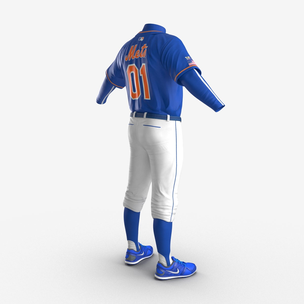 Baseball Player Outfit Mets 3 3D model