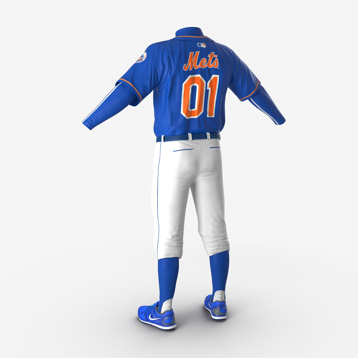 Baseball Player Outfit Mets 3 3D model